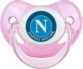 Napoli Soccer : Sucette Rose à paillette embout physiologique