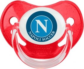Napoli Soccer : Sucette Rouge à paillette embout physiologique