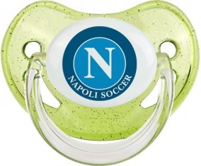 Napoli Soccer : Sucette Vert à paillette embout physiologique