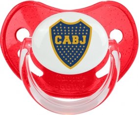 Club Atlético Boca Juniors : Sucette Rouge à paillette embout physiologique