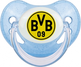 BV 09 Borussia Dortmund : Sucette Bleue à paillette embout physiologique