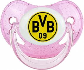 BV 09 Borussia Dortmund : Sucette Rose à paillette embout physiologique