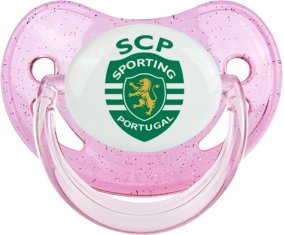 Sporting Clube de Portugal : Sucette Rose à paillette embout physiologique