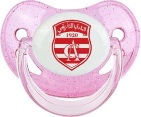 Club Africain : Sucette Rose à paillette embout physiologique