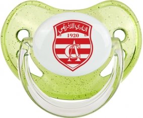 Club Africain : Sucette Vert à paillette embout physiologique