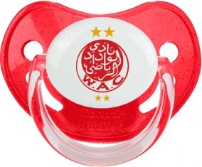 Wydad Athletic Club : Sucette Rouge à paillette embout physiologique