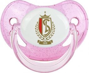 STANDARD DE LIEGE : Sucette Rose à paillette embout physiologique
