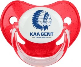 KAA Gent : Sucette Rouge à paillette embout physiologique
