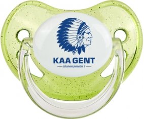 KAA Gent : Sucette Vert à paillette embout physiologique