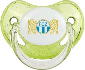 FC Zürich : Sucette Vert à paillette embout physiologique