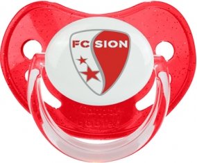 FC Sion : Sucette Rouge à paillette embout physiologique