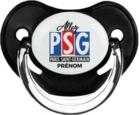 Allez Paris saint-germain + prénom : Sucette Noir classique embout physiologique