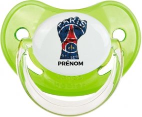 Force Paris saint-germain + prénom : Sucette Vert classique embout physiologique