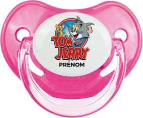 Tom & Jerry + prénom : Sucette Rose classique embout physiologique