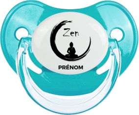 Zen méditation + prénom : Sucette Bleue classique embout physiologique