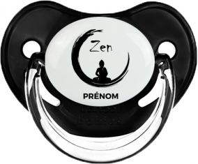 Zen méditation + prénom : Sucette Noir classique embout physiologique