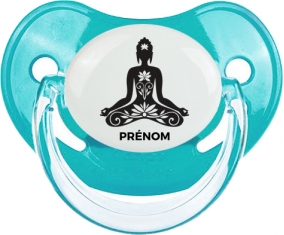 Bouddah méditation style 2 + prénom : Sucette Bleue classique embout physiologique