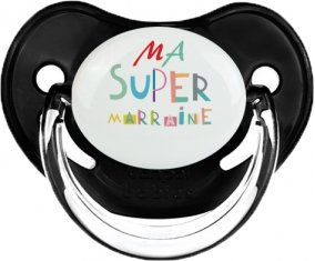 Ma super marraine : Sucette Noir classique embout physiologique