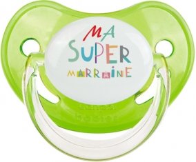 Ma super marraine : Sucette Vert classique embout physiologique