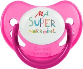 Ma super marraine : Sucette Rose phosphorescente embout physiologique