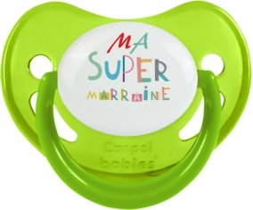 Ma super marraine : Sucette Vert phosphorescente embout physiologique