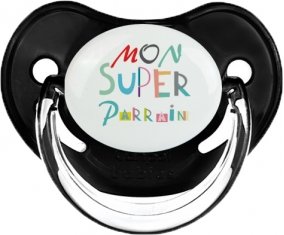 Mon super parrain : Sucette Noir classique embout physiologique