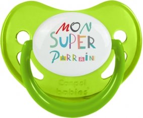 Mon super parrain : Sucette Vert phosphorescente embout physiologique