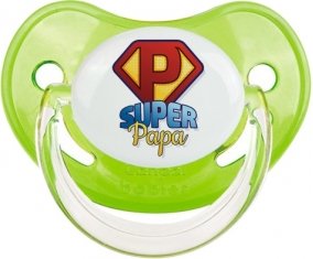 Super Papa : Sucette Vert classique embout physiologique