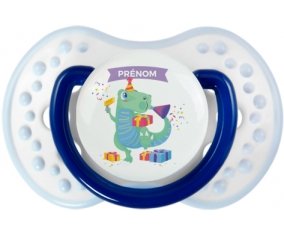 Joyeux anniversaire style 2 + prénom : 0/6 mois - Marine-blanc-bleu classique embout Lovi Dynamic