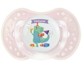 Joyeux anniversaire style 2 + prénom : 0/6 mois - Retro-rose-tendre classique embout Lovi Dynamic