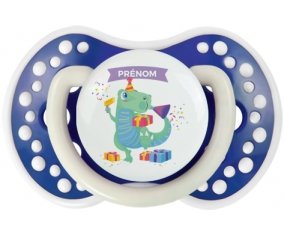 Joyeux anniversaire style 2 + prénom : 0/6 mois - Bleu-marine phosphorescente embout Lovi Dynamic