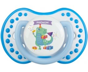 Joyeux anniversaire style 2 + prénom : 0/6 mois - Blanc-bleu phosphorescente embout Lovi Dynamic