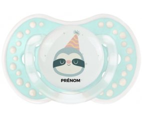 Paresseux anniversaire + prénom : 0/6 mois - Retro-turquoise-lagon classique embout Lovi Dynamic
