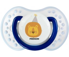 Lion anniversaire + prénom : 0/6 mois - Marine-blanc-bleu classique embout Lovi Dynamic