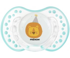 Lion anniversaire + prénom : 0/6 mois - Retro-blanc-lagon classique embout Lovi Dynamic