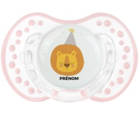 Lion anniversaire + prénom : 0/6 mois - Retro-blanc-rose-tendre classique embout Lovi Dynamic