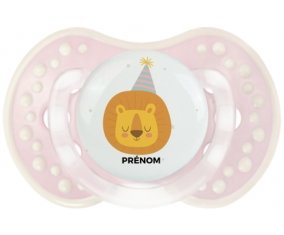 Lion anniversaire + prénom : 0/6 mois - Retro-rose-tendre classique embout Lovi Dynamic