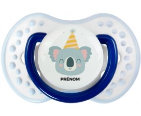 Koala anniversaire + prénom : 0/6 mois - Marine-blanc-bleu classique embout Lovi Dynamic