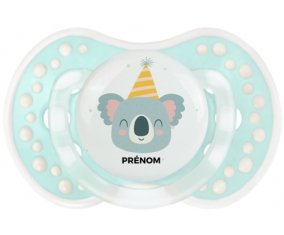 Koala anniversaire + prénom : 0/6 mois - Retro-turquoise-lagon classique embout Lovi Dynamic