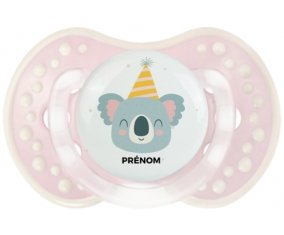 Koala anniversaire + prénom : 0/6 mois - Retro-rose-tendre classique embout Lovi Dynamic