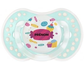 Bonbons anniversaire + prénom : 0/6 mois - Retro-turquoise-lagon classique embout Lovi Dynamic