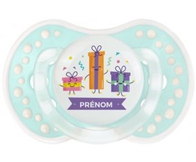 Cadeaux anniversaire style 1 + prénom : 0/6 mois - Retro-turquoise-lagon classique embout Lovi Dynamic