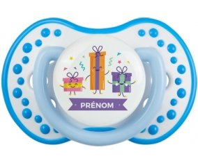 Cadeaux anniversaire style 1 + prénom : 0/6 mois - Blanc-bleu phosphorescente embout Lovi Dynamic