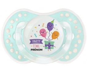 Party time anniversaire + prénom : 0/6 mois - Retro-turquoise-lagon classique embout Lovi Dynamic