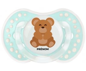 Ours + prénom : 0/6 mois - Retro-turquoise-lagon classique embout Lovi Dynamic