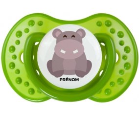 Tetine Hippopotame + prénom embout LOVI Dynamic personnalisée
