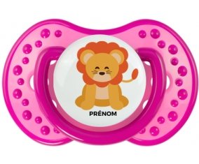 Lion style 3 + prénom : 0/6 mois - Rose classique embout Lovi Dynamic