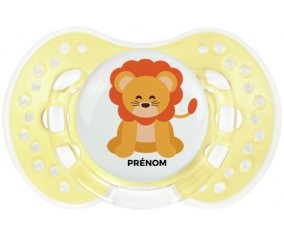 Lion style 3 + prénom : 0/6 mois - Trendy-jaune classique embout Lovi Dynamic