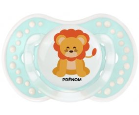 Lion style 3 + prénom : 0/6 mois - Retro-turquoise-lagon classique embout Lovi Dynamic