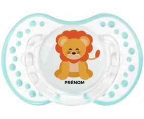 Lion style 3 + prénom : 0/6 mois - Retro-blanc-lagon classique embout Lovi Dynamic
